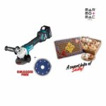 Kit de découpe de meuleuse sans fil Makita DGA513RTJ 18 V avec disque de découpe de 115 mm de diamètre pour céramique