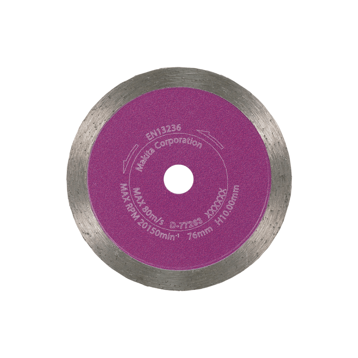 D-77263 disco diamantato diametro 76 mm foro 10 mm per tagli rapidi e precisi su piastrelle marca makita